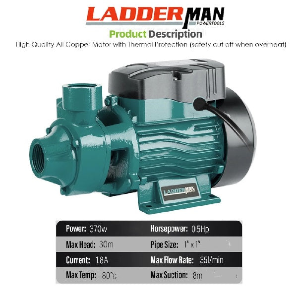 LDM-PM370 LADDERMAN PERIPHERAL WATER PUMP 370W/0.5PH