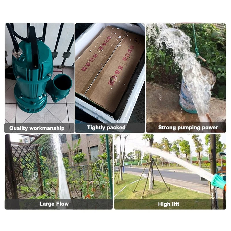 MIDOO SEWAGE SUBMERSIBLE PUMP 2HP AGRICULTURAL IRRIGATION HIGH LIFT WATER PUMP JET PUMP CUTTING TYPE 1000W